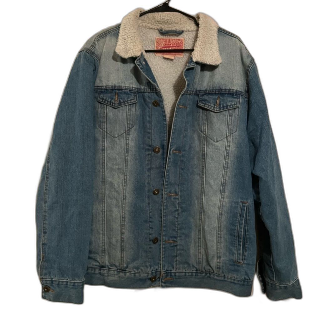 Brooklyn Cloth Denim Jacket Sherpa Lined Blue Denim